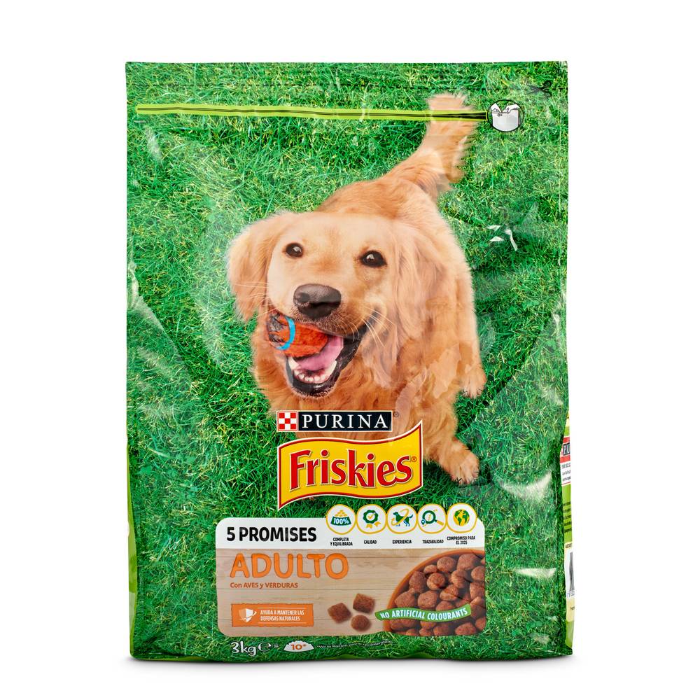 Alimento Para Perros Adultos Con Aves Y Verduras Friskies Bolsa 3 Kg