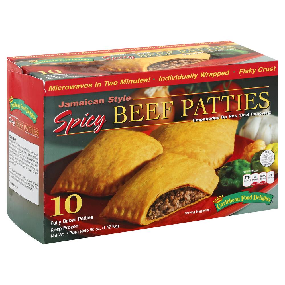 Caribbean Food Delights Jamaican Style Spicy Beef Patties (50 oz, 10 ct)