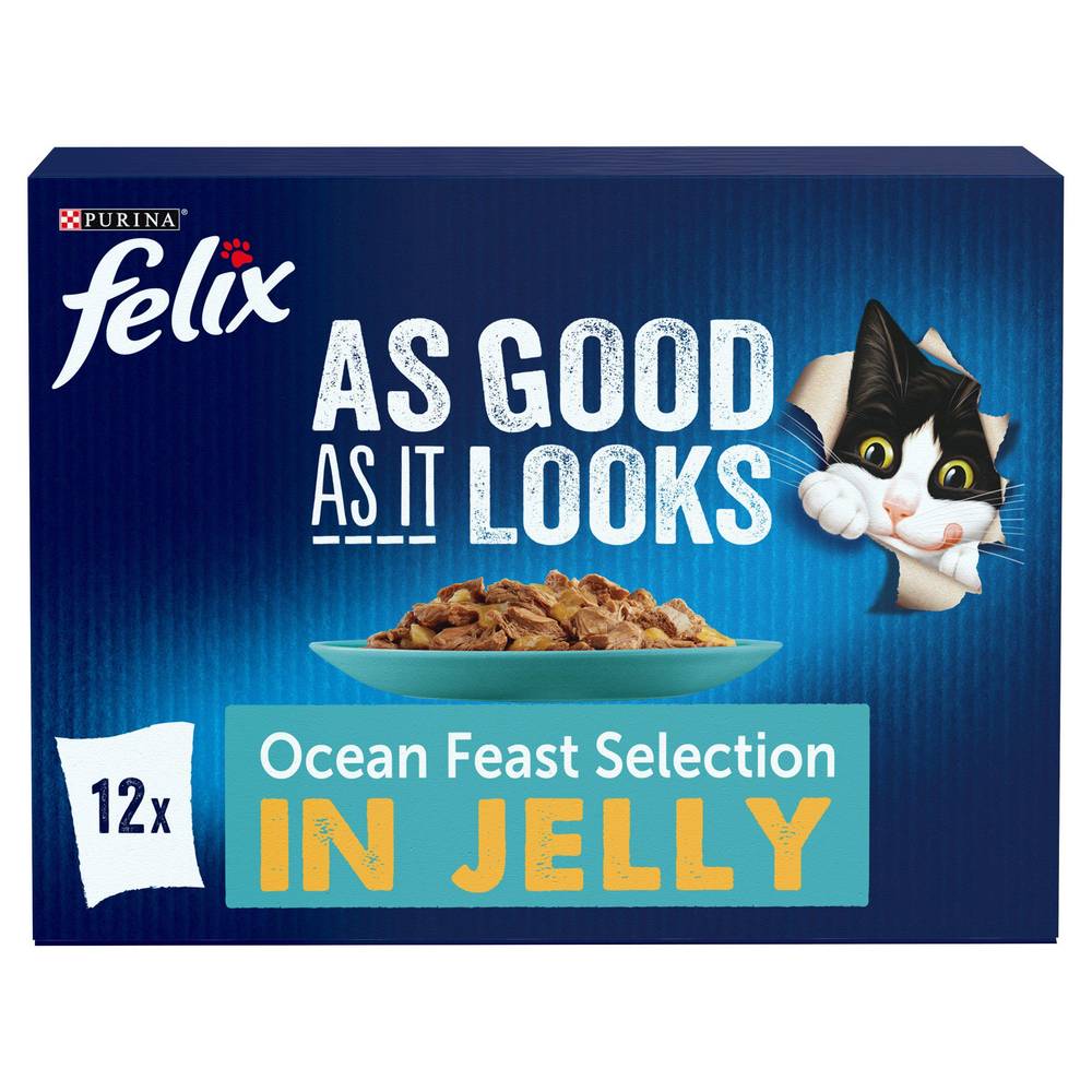 SAVE £0.60 Felix As Good As It Looks Cat Food Ocean Feasts In Jelly 12x100g