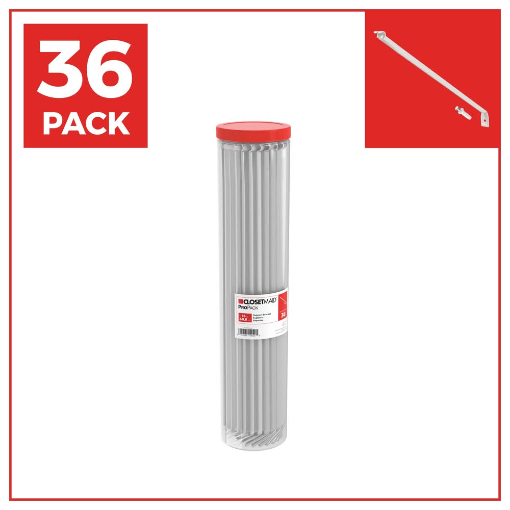 Closetmaid ProPack 36-Pack White Steel Wire Closet Shelf Bracket