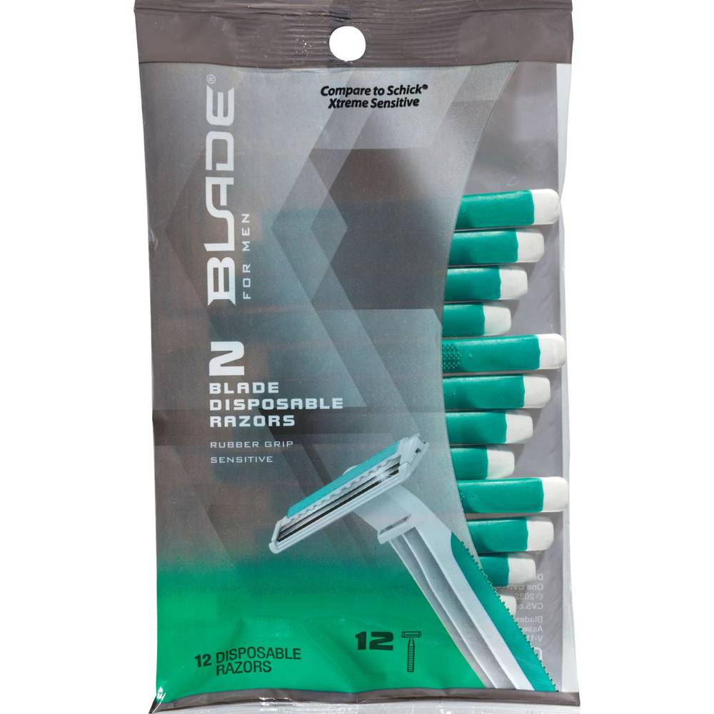 Blade Men'S 2-Blade Disposable Razors, 12 Ct