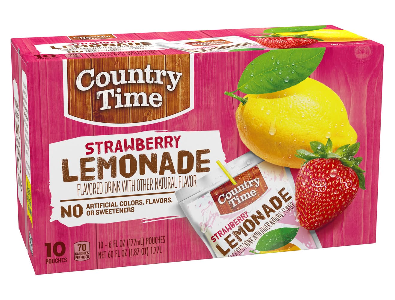 Country Time Juice Drink Pouches, Strawberry-Lemonade (10 x 6 fl oz)