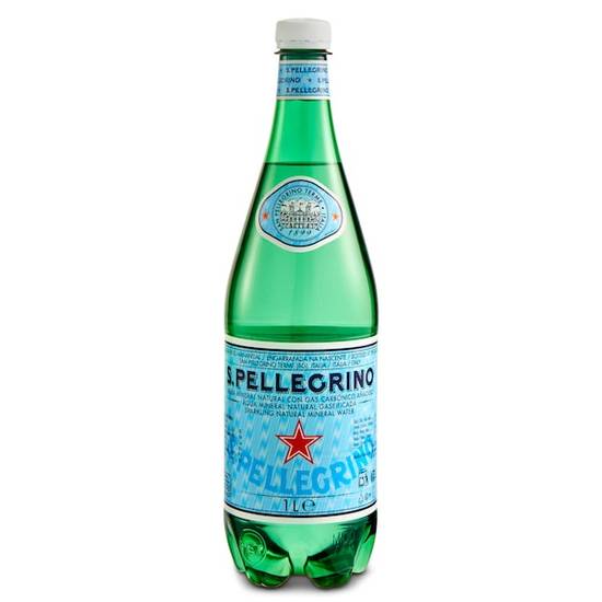 Agua mineral con gas San Pellegrino botella 1 l