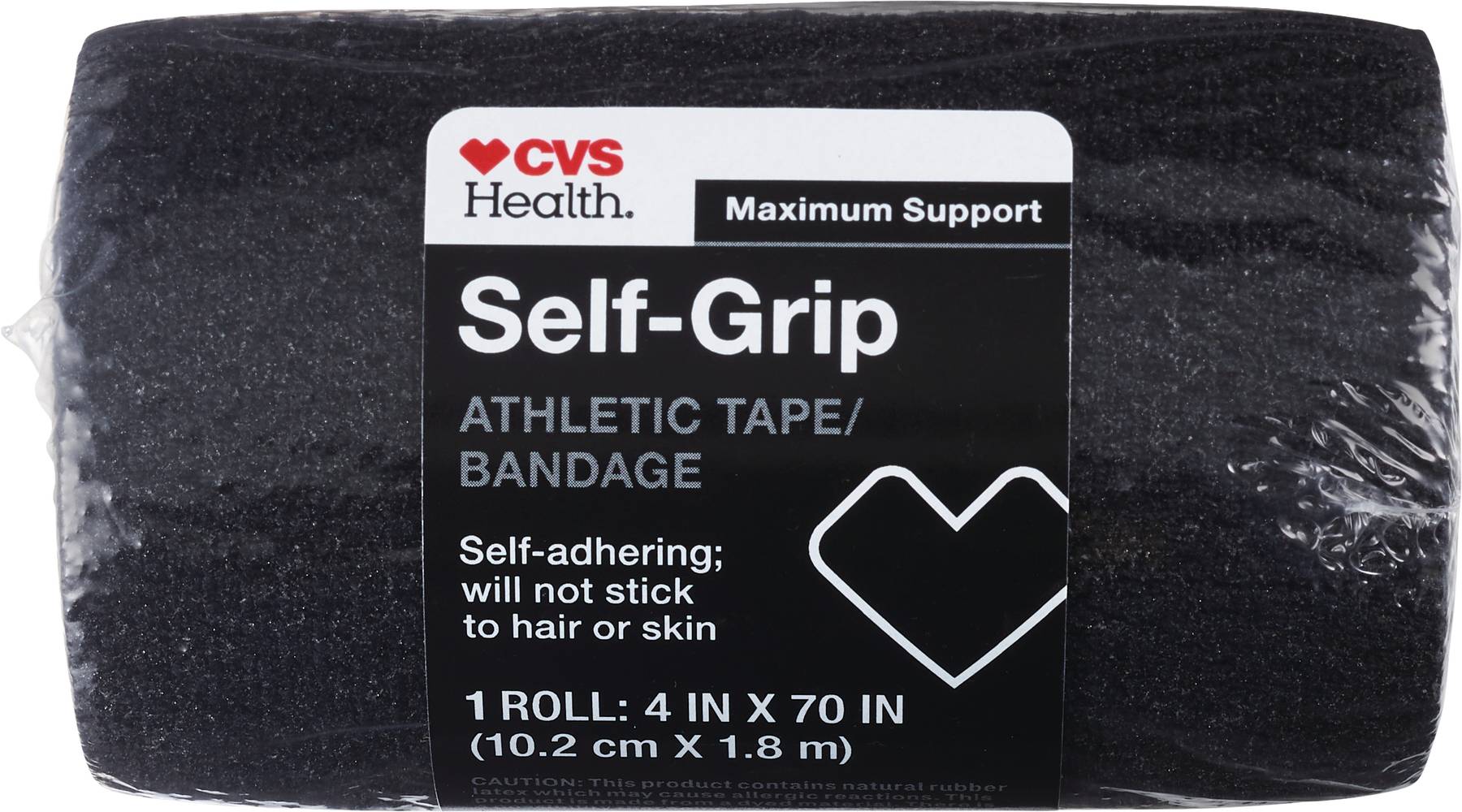 CVS Health Maximum Strength Self-Grip Athletic Tape, Black, 4in. x 70in.