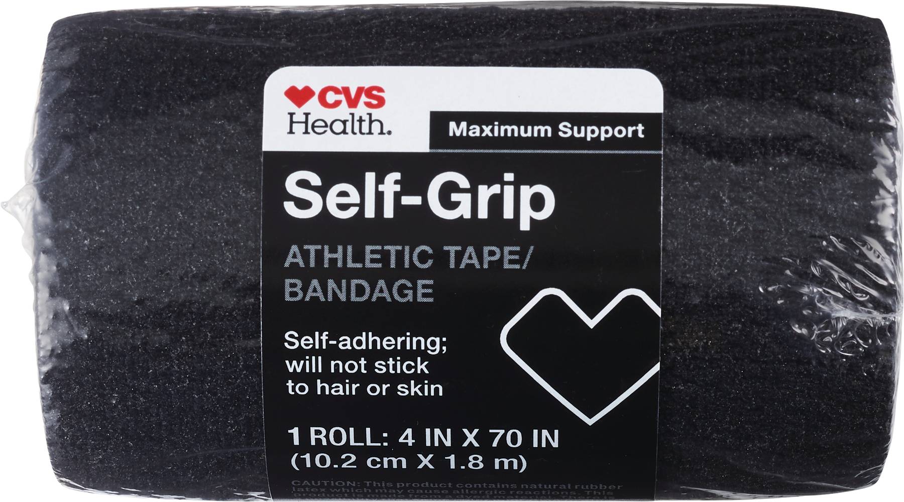 Cvs Health Maximum Strength Self-Grip Athletic Tape, Black, 4In. X 70In.