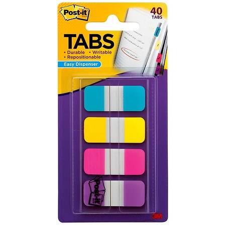 Post-It Assorted Colors With On-The-Go Dispenser 5/8"