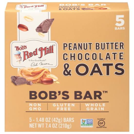 Bob's Red Mill Peanut Butter Chocolate & Oats Bob's Bar (5 ct)