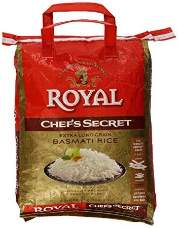 Royal Chef's Secret - Extra Long Grain Basmati Rice - 10 lb Bag (Case of 1)