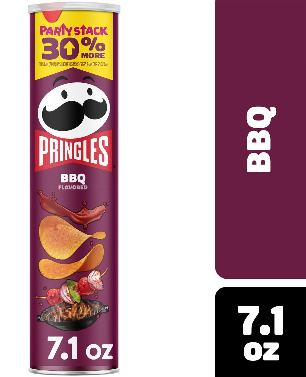 Pringles Party Stack Potato Crisps, Barbecue (7.1 oz)
