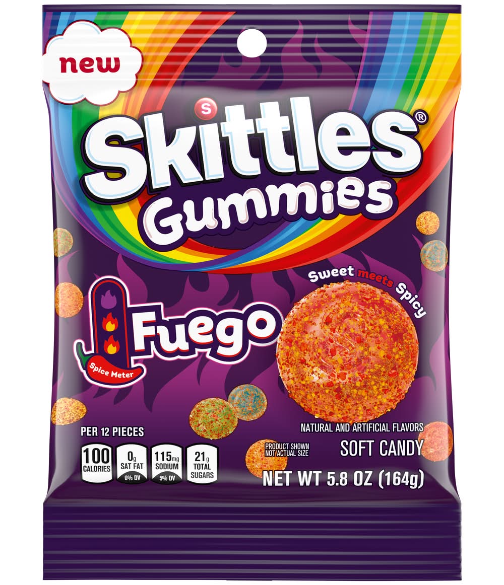 Skittles Gummies Sweet and Spicy Gummy Candy, Fuego (5.8 oz)