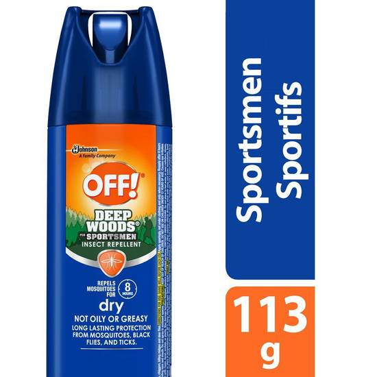 Off! off - régions sauvages insecticide sec pour sportif - 113g (spray non gras - 113g) - deep woods sportsmen insect repellent dry (113 g)