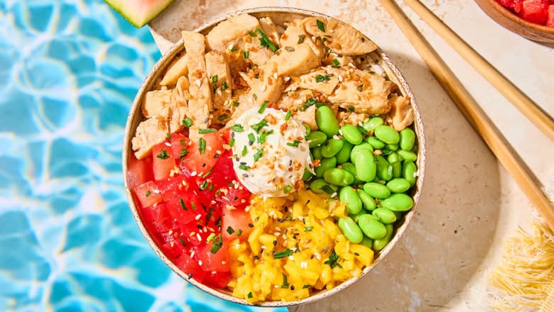 Red & Mango Poké Poulet 🍉