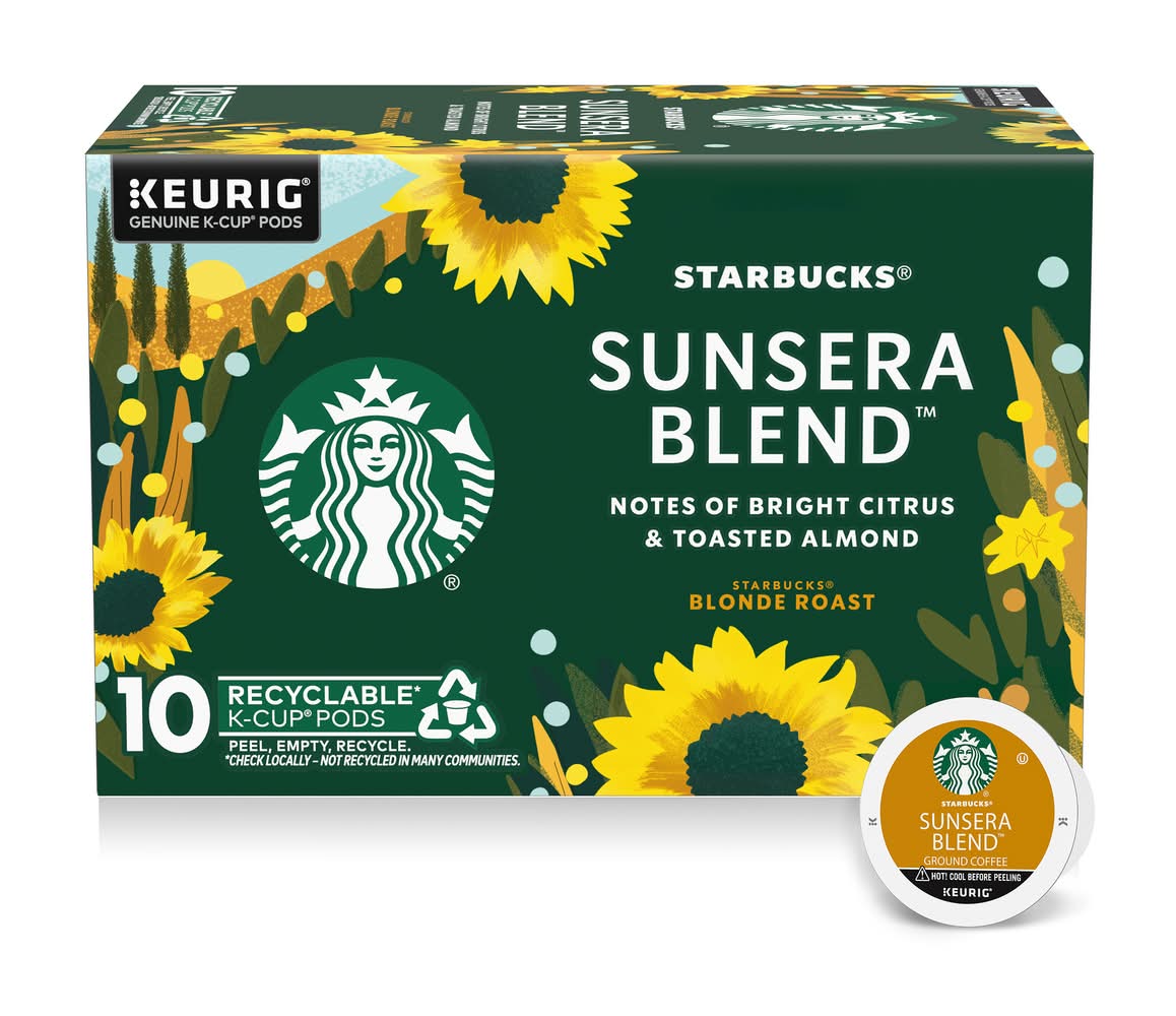 Starbucks Sunsera Blend Blonde Roast Ground K-Cups Pods (4.2 oz, 10 ct)