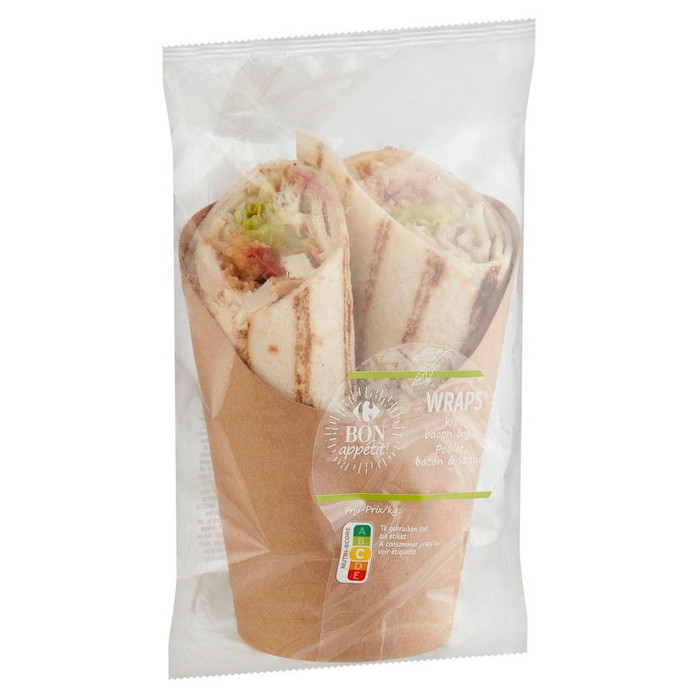 Carrefour Bon Appétit! Wraps Kip, Bacon & Sla 210 g