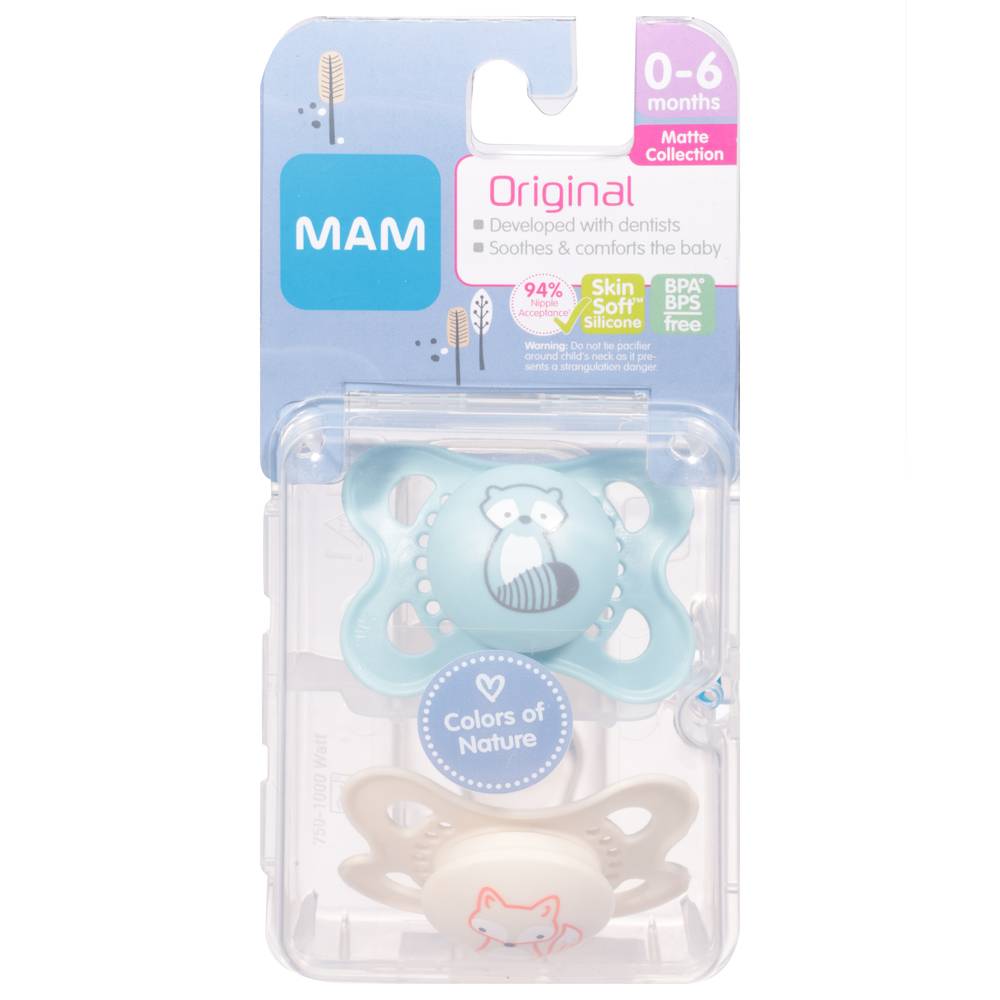 MAM Matte Collection Pacifiers 0-6 Months (2 ct)