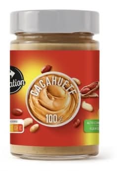 Crema de cacahuete 100% Sensation Carrefour sin gluten 500 g.