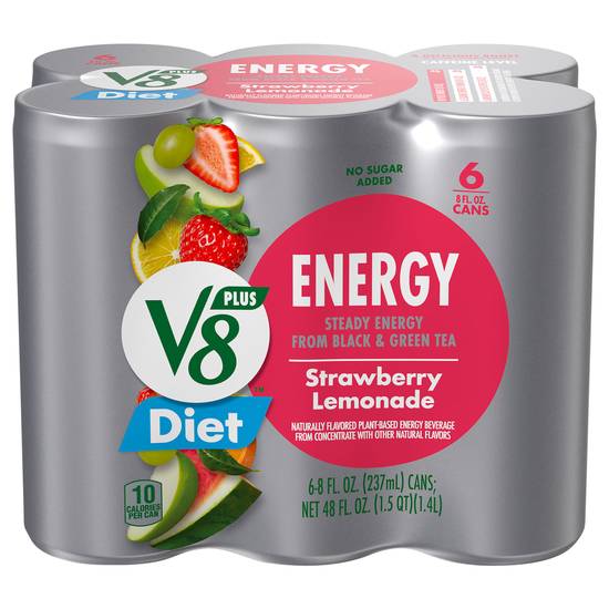 V8 Plus Energy Diet Strawberry Lemonade Juice Drink (6 ct, 8 fl oz)