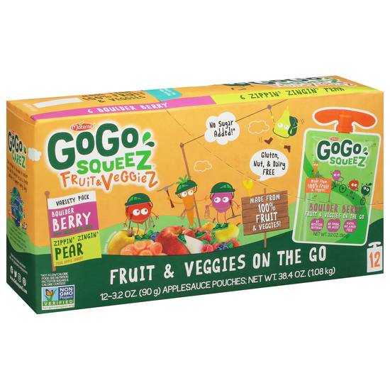 Gogo Squeez Fruit & Veggies on the Go Variety pack Applesauce Pouches