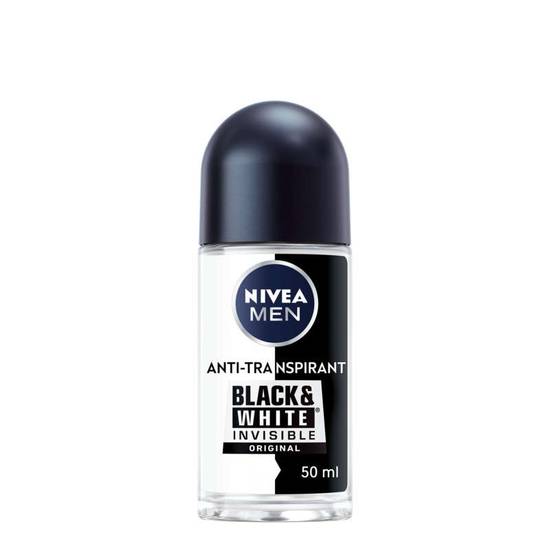 NIVEA - Black & White - Déodorant homme - Anti transpirant - Bille - Efficacité 48h - Anti traces - 50ml