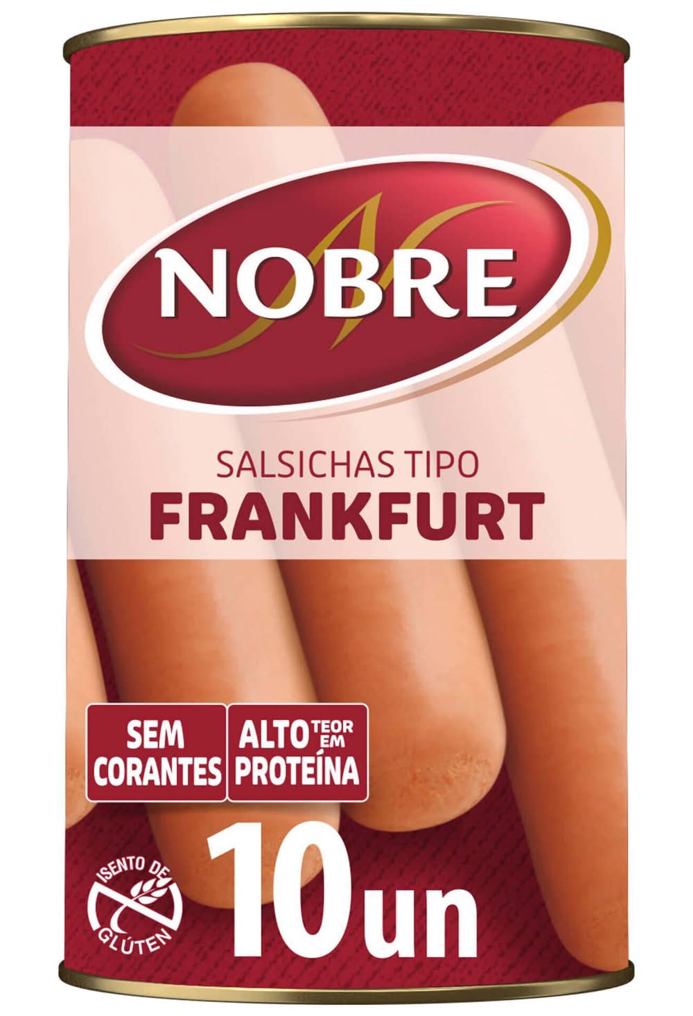 Salsichas Frankfurt Originais Lata 10 un Nobre (emb. 380 gr (peso escorrido 250 gr))