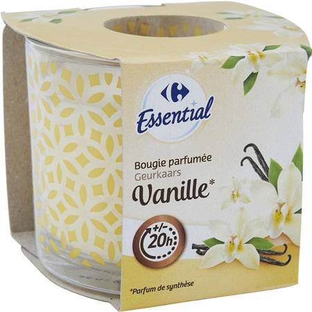Bougie vanille CARREFOUR ESSENTIAL - la bougie de 100g