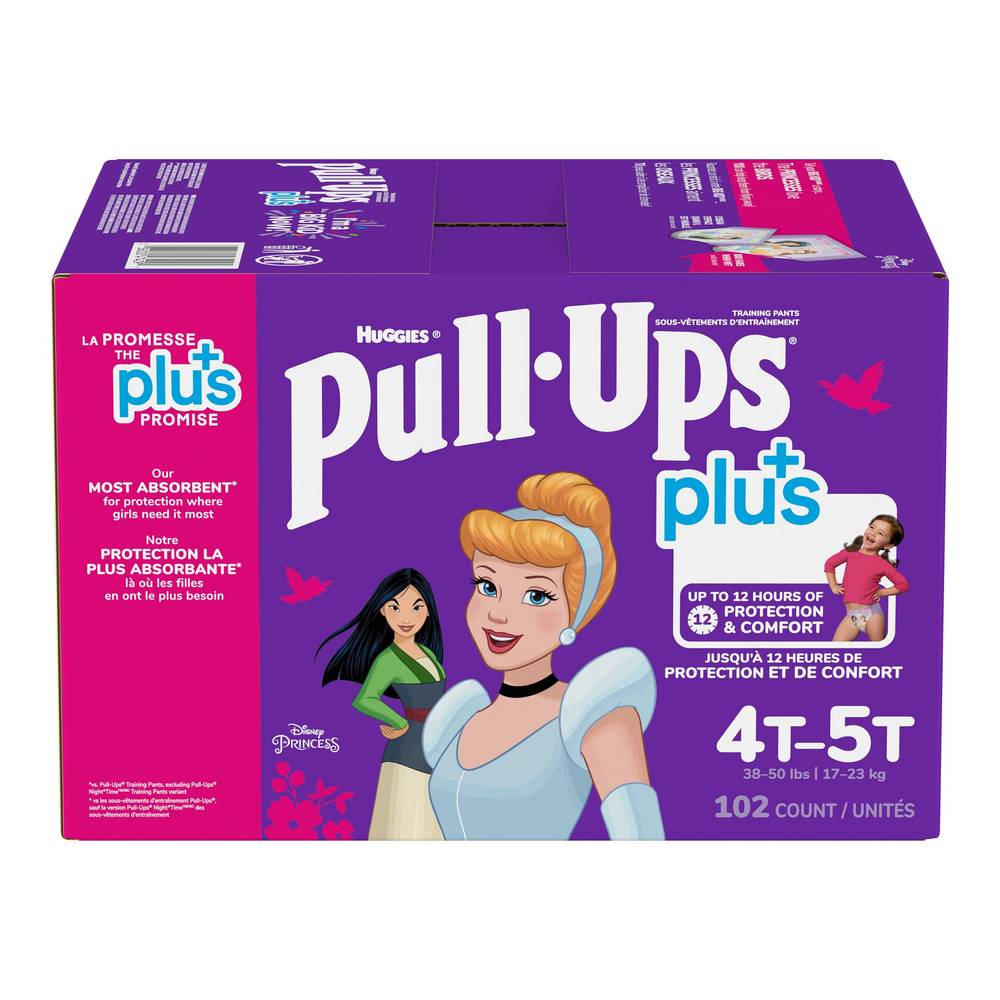 Huggies Pull-Ups Plus Training Pants Size 4T To 5T Girl, 102-Pack