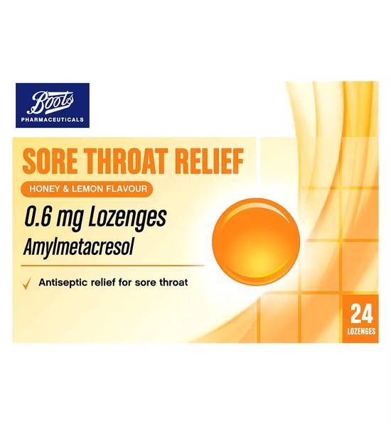 Boots Pharmaceuticals Sore Throat Relief Lozenges (honey & lemon)