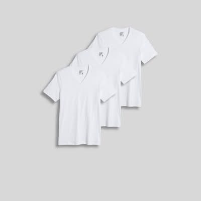 Jockey Generation 100% Cotton V-Neck Undershirt, Men, M, White (3 ct)