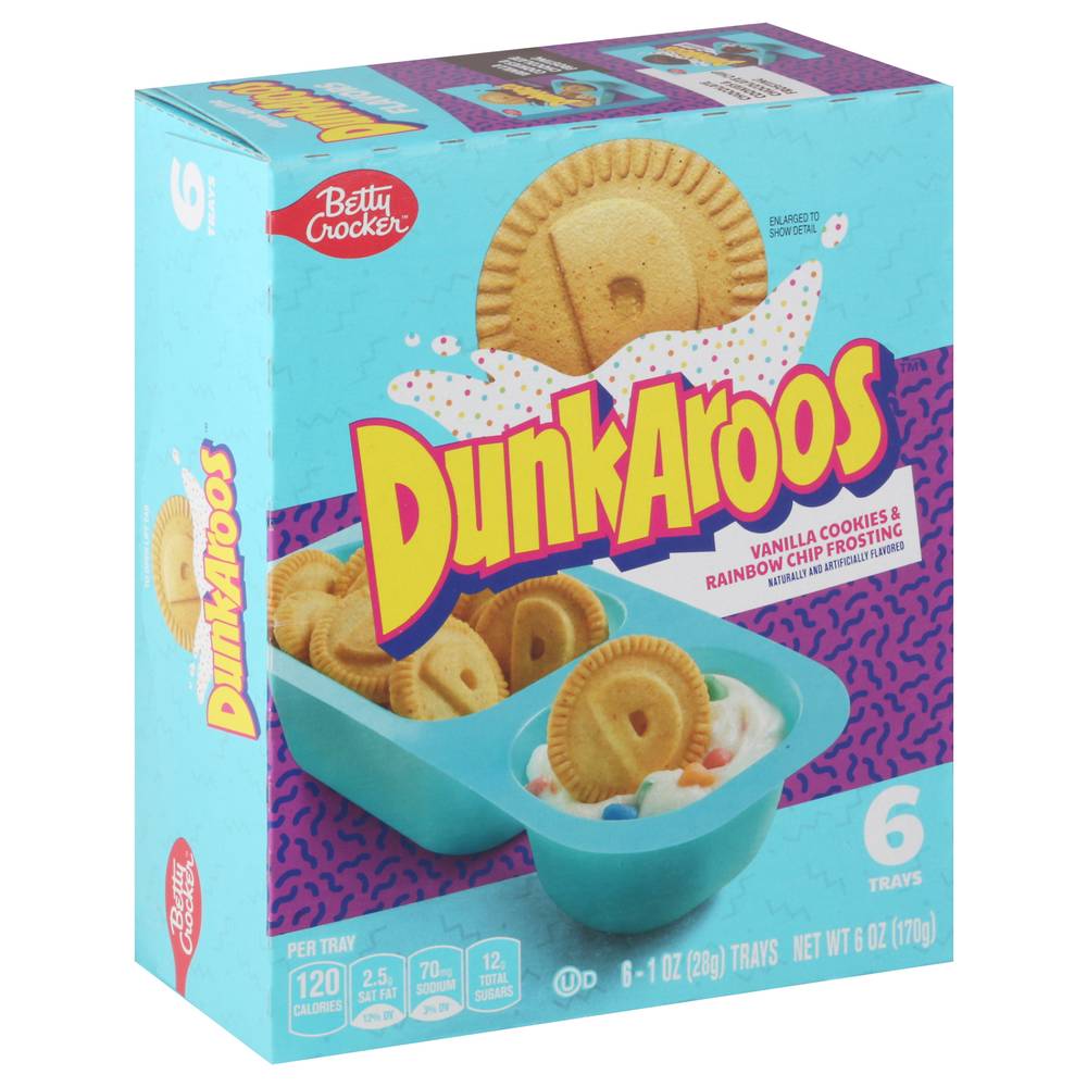 Dunkaroos Cookies & Rainbow Chip Frosting, Vanilla (1 oz, 6 ct)