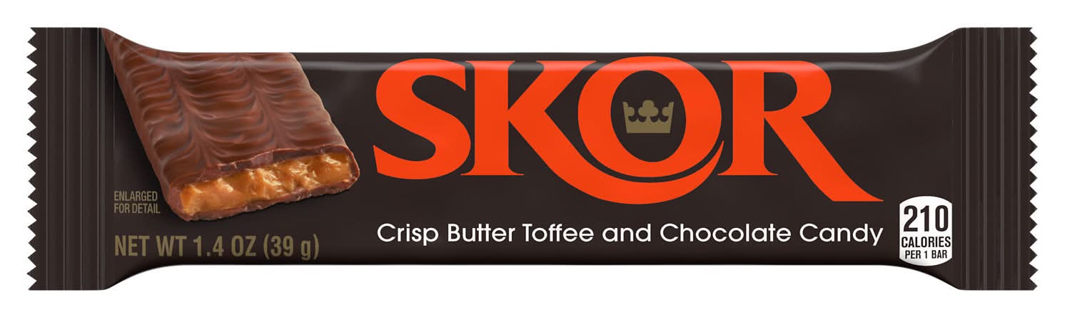 Skor Chocolate Candy Bar, Crisp Butter Toffee (1.4 oz)