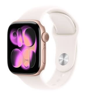 Apple Series 11 Gps Aluminum Case Watch With Light Blush Sport Band, 42 mm, Rose Gold
