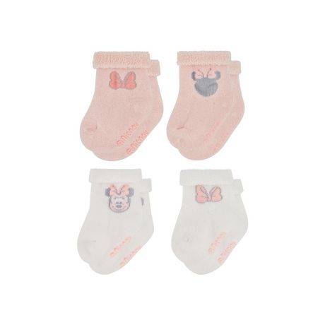 Disney Baby Girl Socks, 0-6months, Assorted (4 ct)