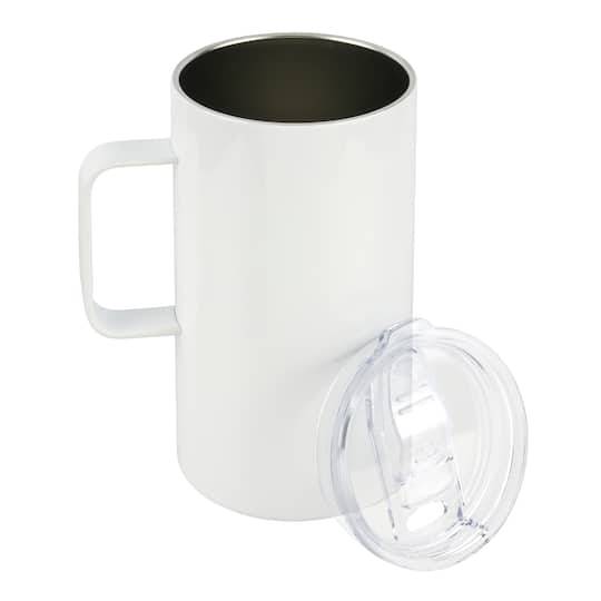 20Oz. White Stainless Steel Sublimation Mug With Lid By Make Market