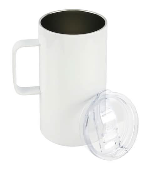 Make Market Stainless Steel Sublimation Mug With Lid 20 oz, 3.3x6.4 in, White