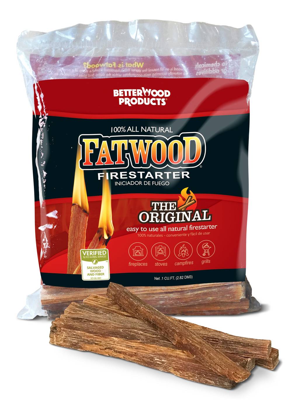 BetterWood Products 4 pound fatwood 4-lb Natural Firestarter | 09944