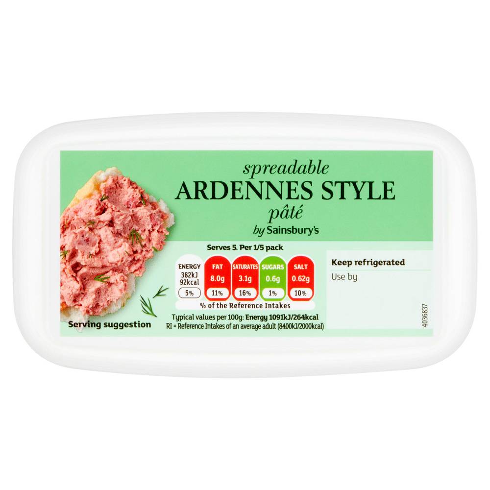 Sainsbury's Ardennes Spreadable Paté (179g)