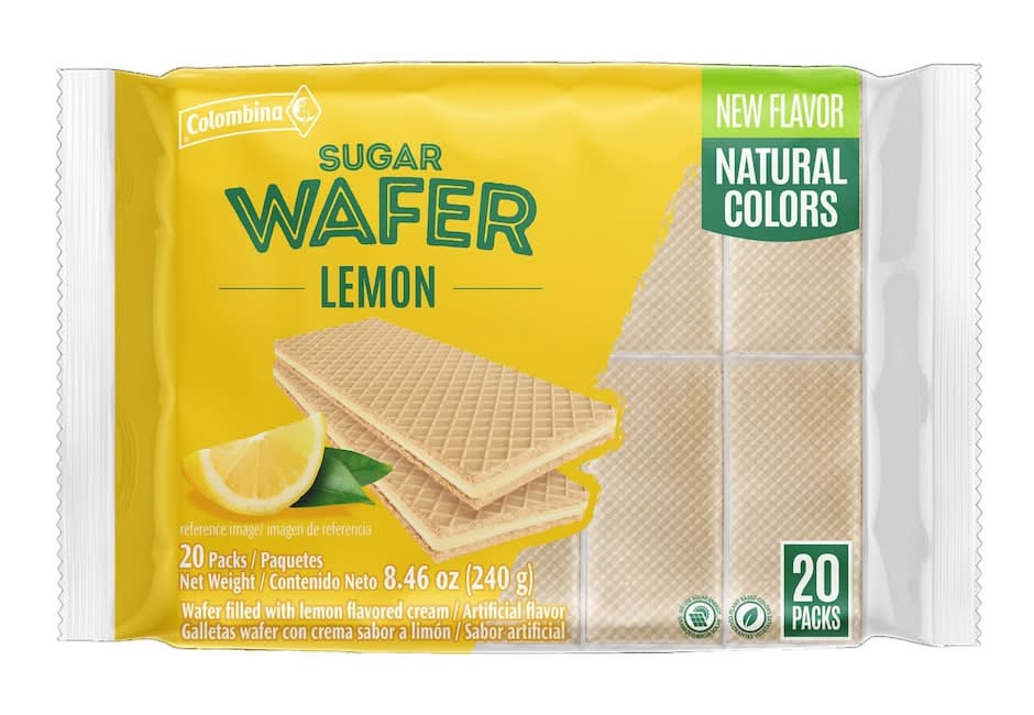 Colombina Sugar Wafer Cookies, Lemon (8.46 oz, 20 ct)