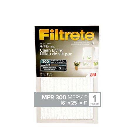 Filtre de base antipoussière «Milieu de vie pur» Filtrete(MC), MPR 300 (Taille: 16X25X1)