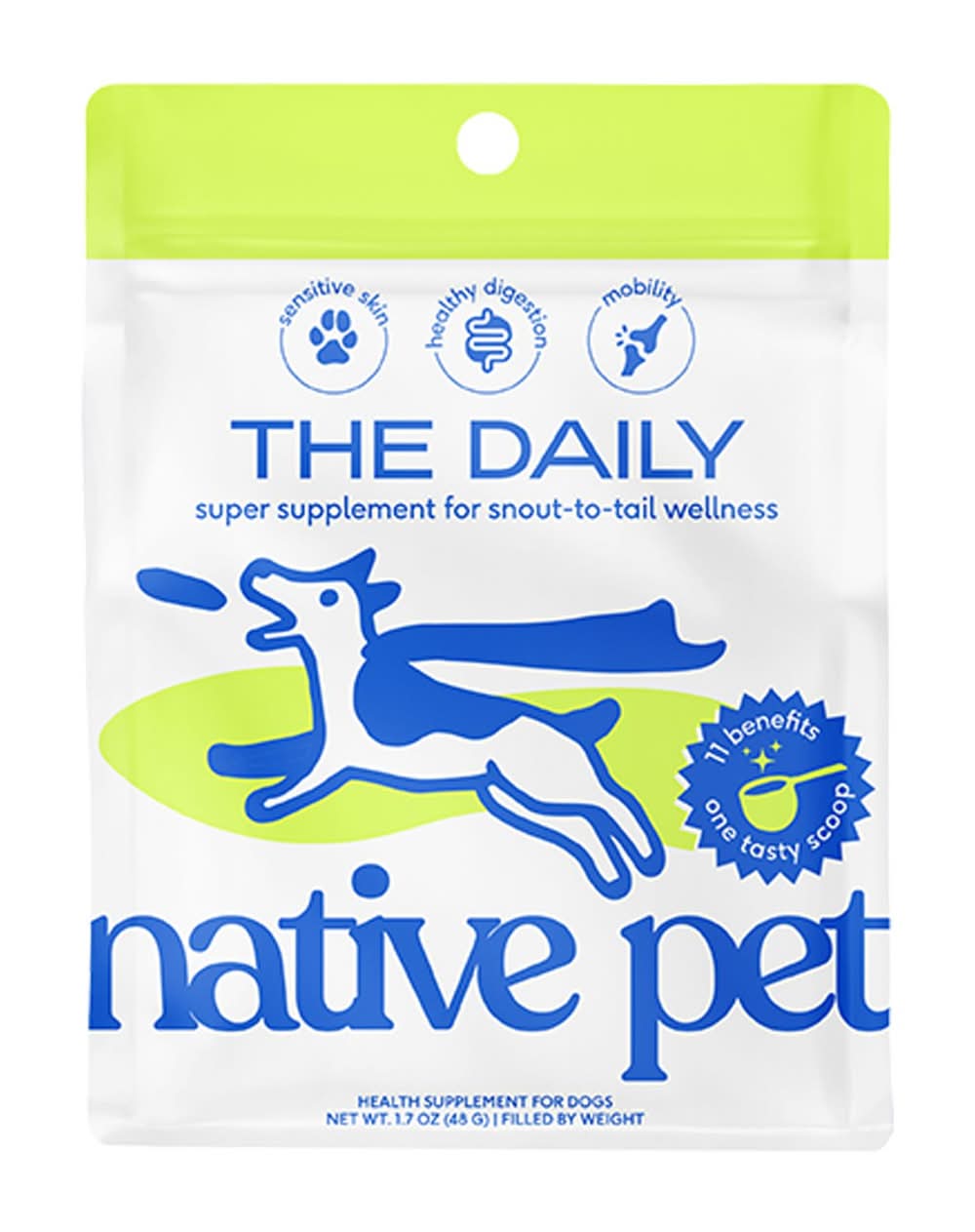 Native Pet The Daily Supplement for Dogs - Multivitamin Powder Supplement (Color: Blue, Size: 1.7 Oz)
