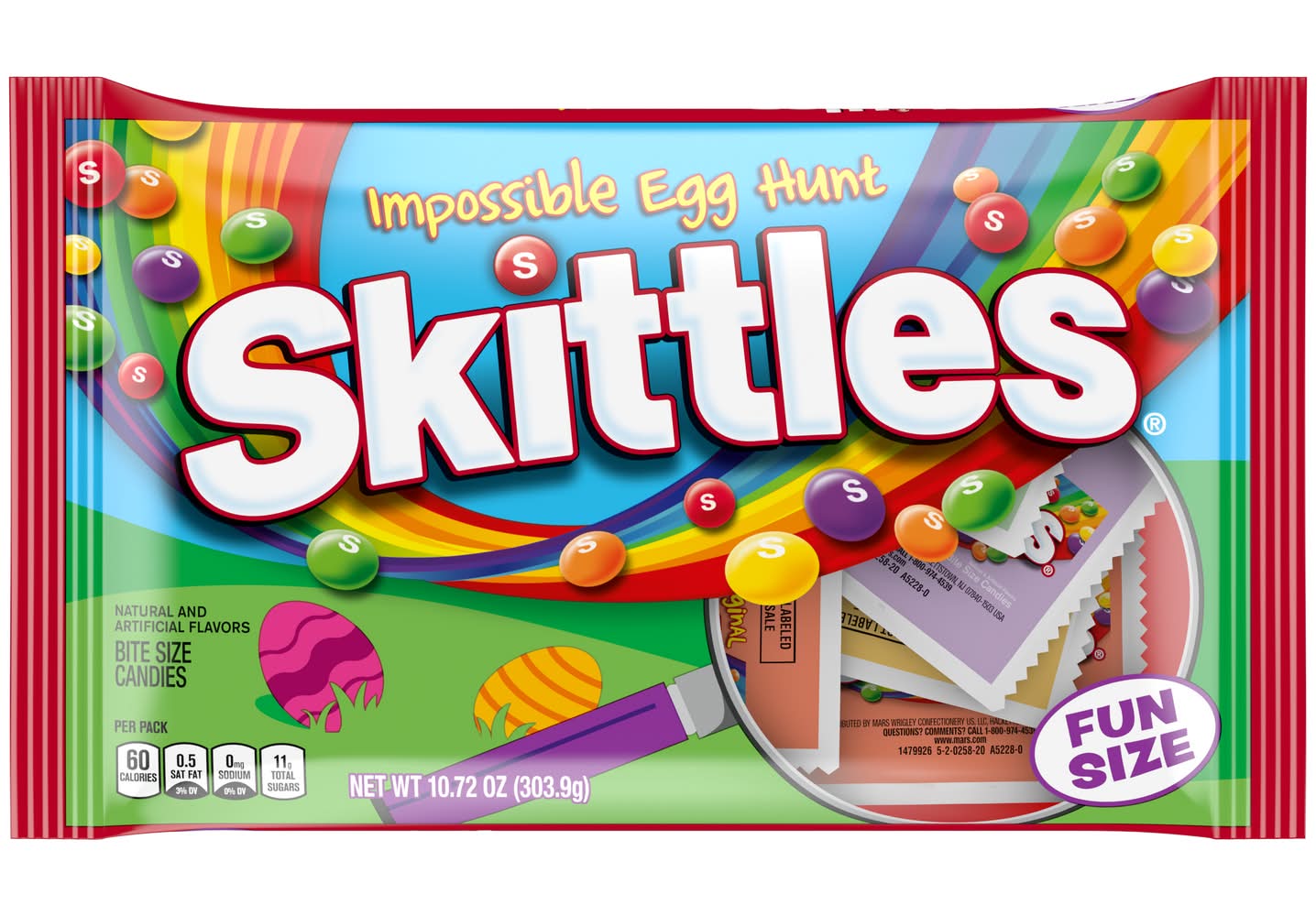 Skittles Original Fun Size Impossible Egg Hunt Chewy Easter Candy (10.8 oz)