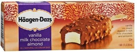 Dreyer's Haagen Dazs Vanilla Milk Chocolate Almond Bar