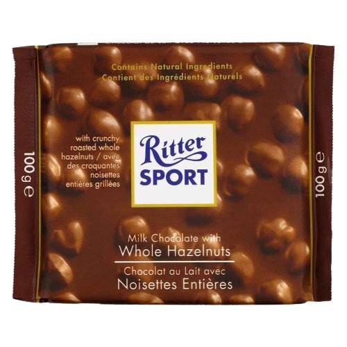 Ritter Sport Milk Chocolate With Whole Hazelnuts (100 g)