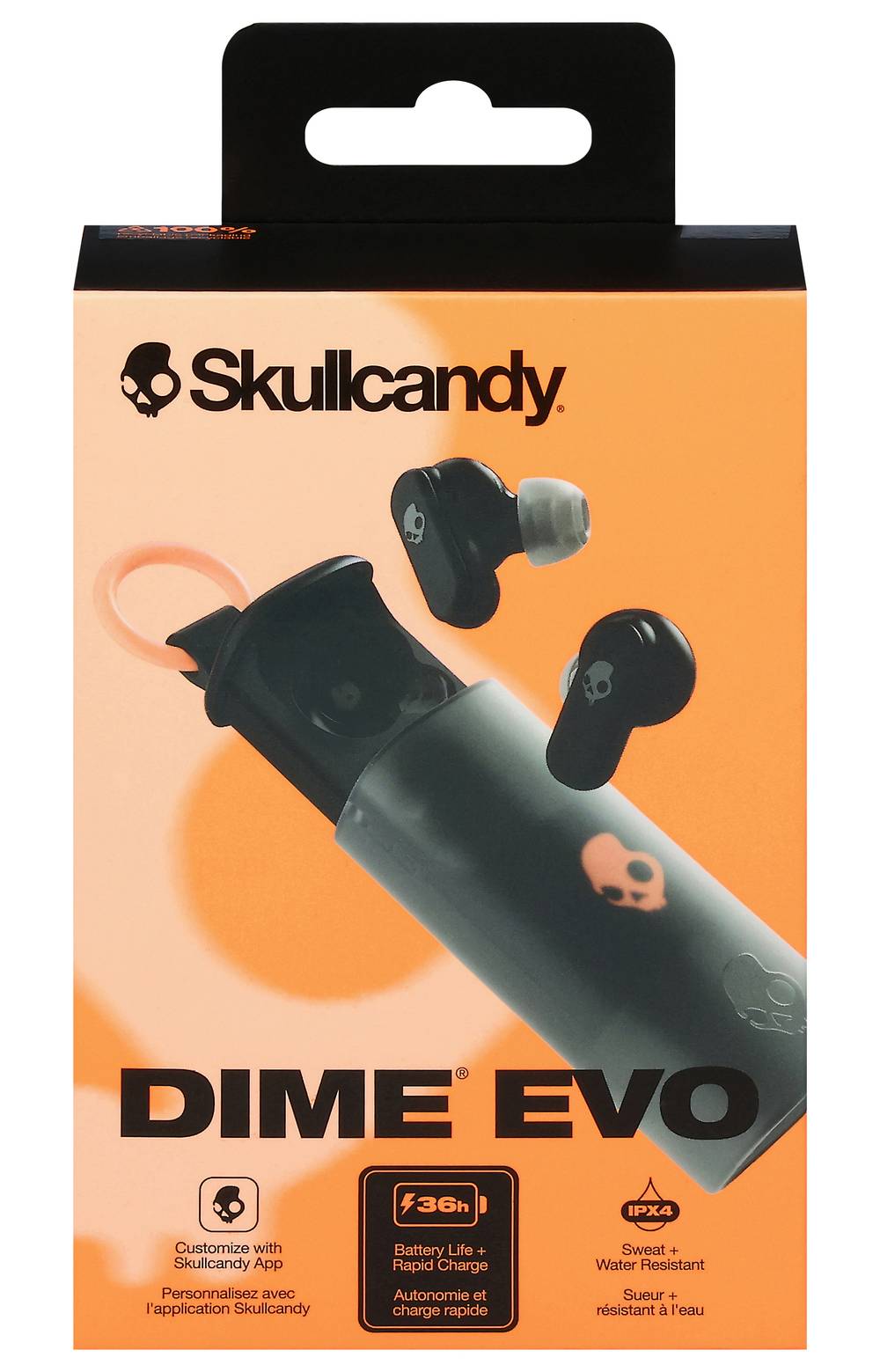 Skullcandy Dime Evo True Wireless Bluetooth Earbuds, Black