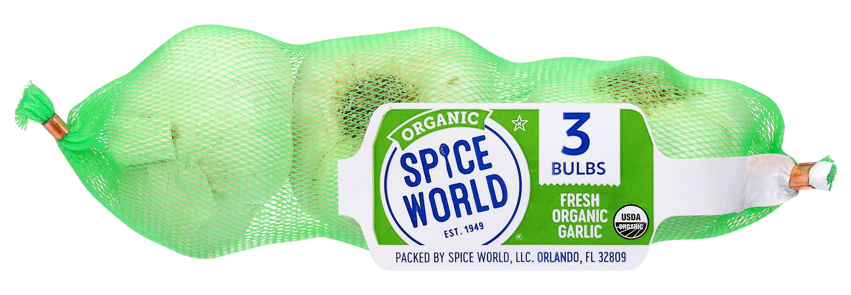 Spice World Organic Fresh Garlic (3 ct)