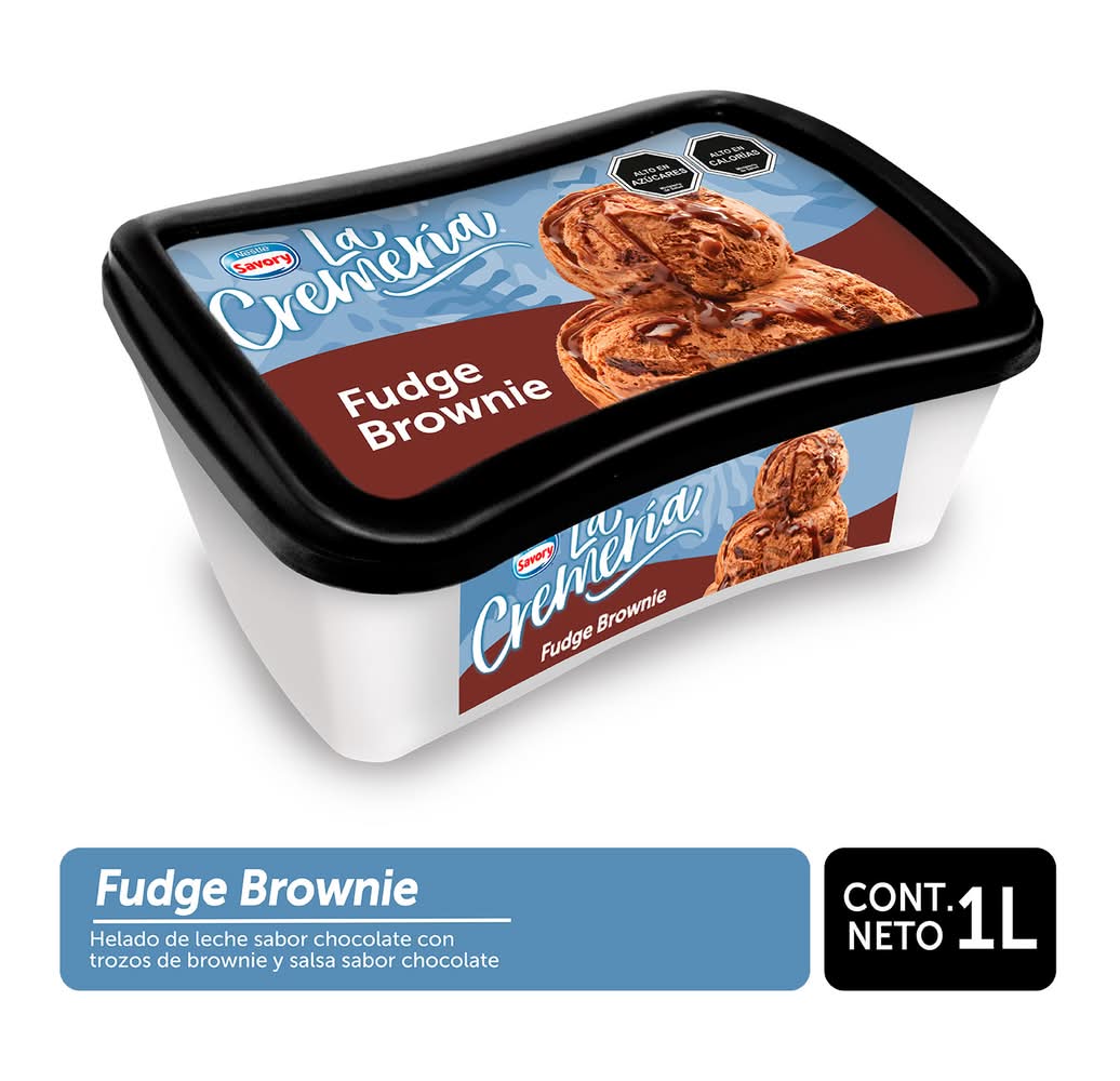 La Cremería · Helado de leche - Fudge Brownie (1 L)