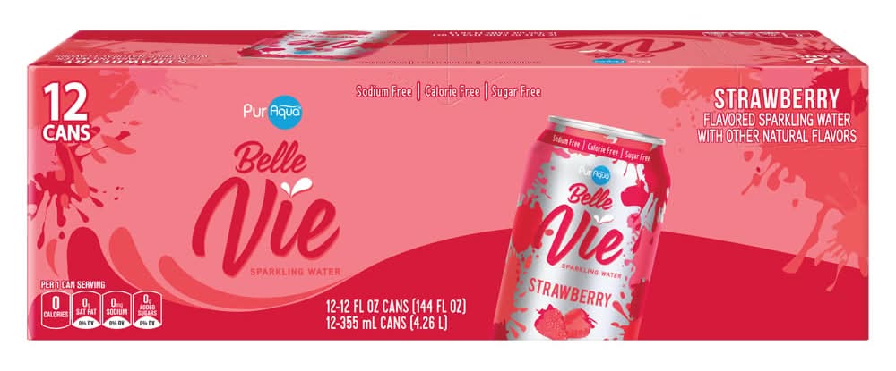 PurAqua Strawberry Belle Vie Sparkling Flavored Water
