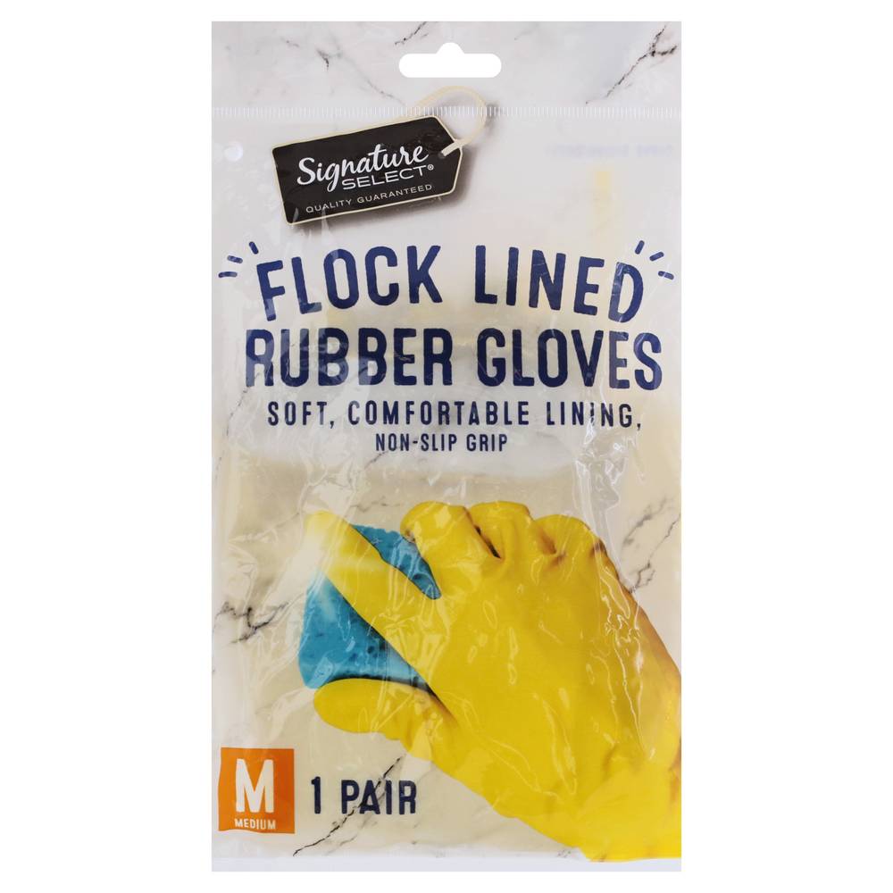 Signature Select Flock Lined Medium Rubber 1 Pair Gloves