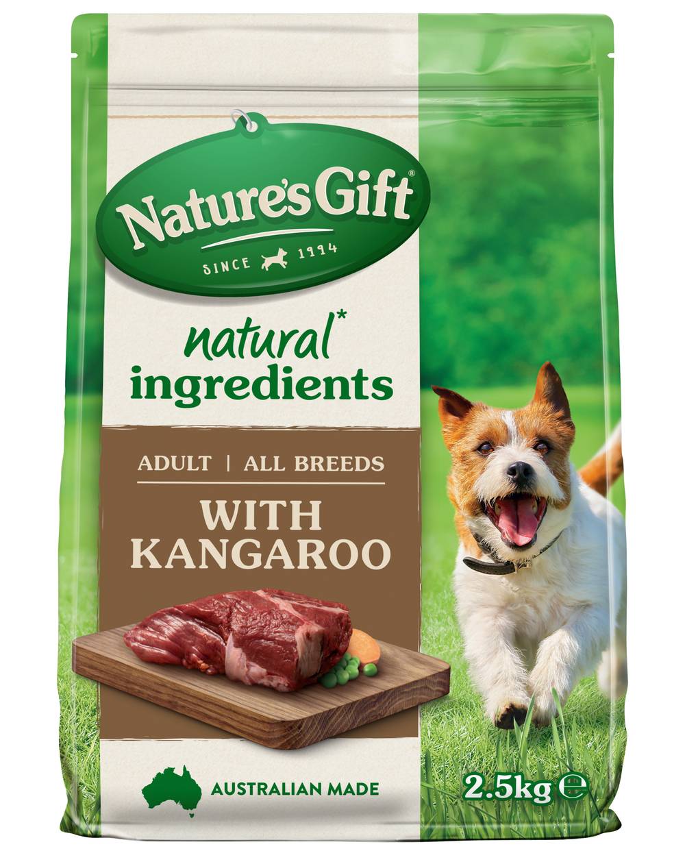 Nature's Gift Adult All Breeds Dog Dry Food With Kangaroo (2.5kg)