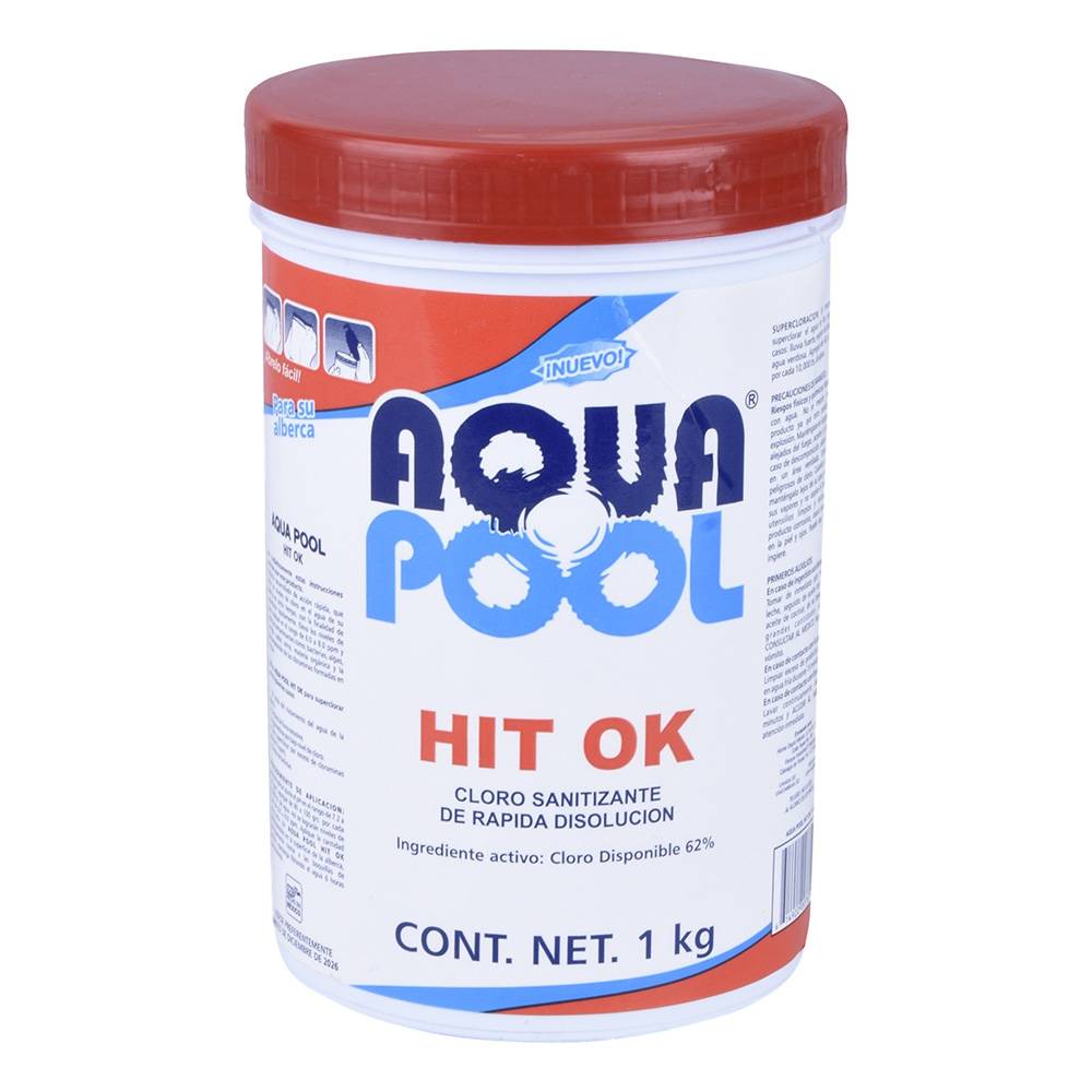 Aqua pool cloro sanitizante hit ok (bote 1 kg)