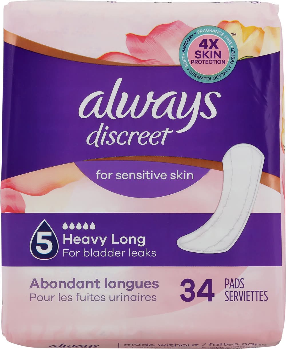 Always Sensitive Skin 5 Heavy Long Absorbency Pads (50 g, 34 ct)